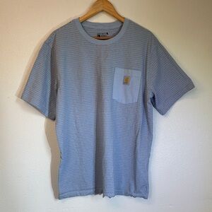 Carhartt Men's Light Blue Striped Tee